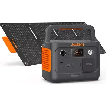 Powerbanka Kombo: Jackery Explorer 300 Plus + SolarSaga 40W Mini + Cestovní adaptér 70W