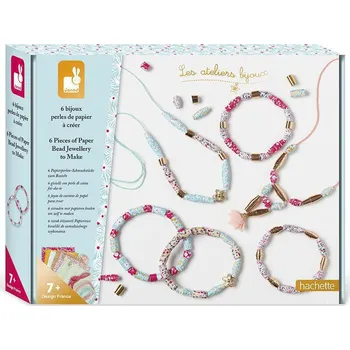 kreativní sada Janod Atelier Sada Výroba šperků Papírové korálky 6 ks od 7 let