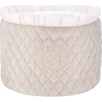 Úložný box Caramella Pastel Chic kulatý odkládací box béžový