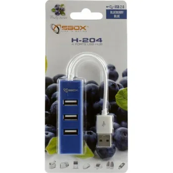 USB hub SBOX H-204BL blue USB 2.0 port 4x