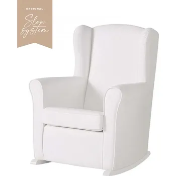 Křeslo Micuna houpací křeslo na kojení Nanny Slow System Eco kůže bílá