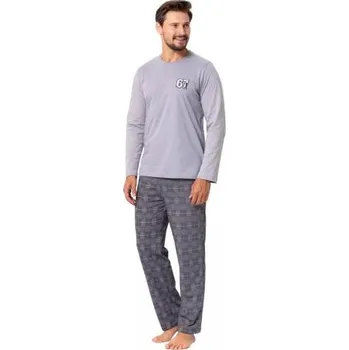 Pánské pyžamo Pánské pyžamo Parker 1394/31 HOTBERG šedá světlá L