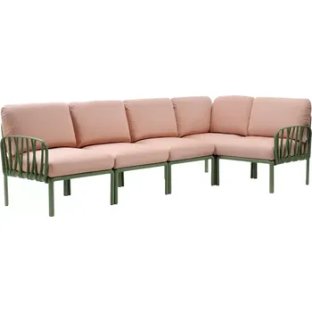 Zahradní pohovka NARDI SEDACÍ SOUPRAVA KOMODO 5 rám agave, polstr rosa quarzo