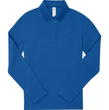 Pánské tričko B&C Polokošile B&C My Polo 180 LSL women, dlouhý rukáv, dámská COT01W46245002-royal blue M Modrá královská