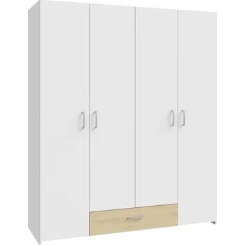 Šatní skříň Šatní skříň KELLO 4D1S, bílá/dub Puccini, 5 let záruka +možnost VÝNOSU + vyzvednutí ZDARMA