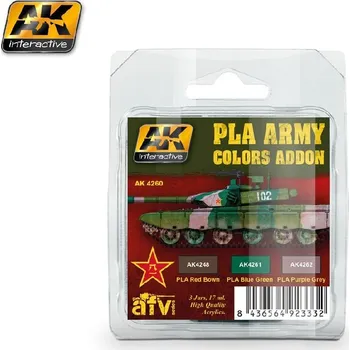 Modelářská barva AK Interactive - PLA Army Colors Addon 3x17ml.