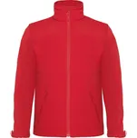 B&C Bunda Hooded Softshell, 3-vrstvá, dětská COT01096900497-red Červená 13-14