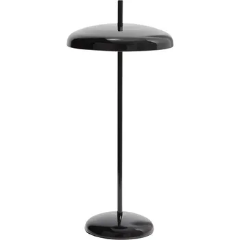 Lampička Kave Home Černá kovová nabíjecí LED lampa Porte