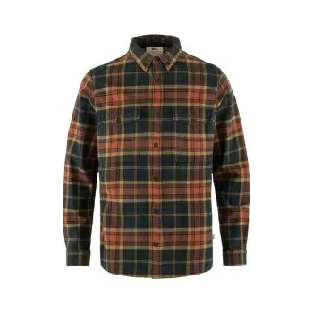 Pánské oblečení Fjällräven Övik Twill Shirt Men Autumn Leaf-Dark Navy hnědá L