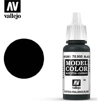 Modelářská barva Vallejo - Model Color 169 Black 17 ml. 70950