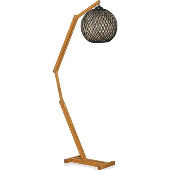 Stojací lampa Stojací lampa Beehive z masivu černá/hnědá