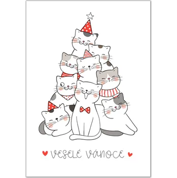 Vánoční přání s kočkami