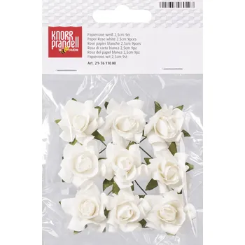 umělá květina Papírová květina, 9 ks O 2.5 cm bílá