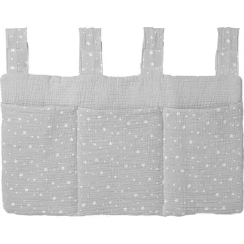 Úložný box Italbaby organizér na postýlku Muslin šedý