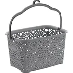 MEGA PLAST Mega Plast, Košík na kolíčky MONAKO, 13 x 23,5 x 15,5 cm, šedá metalíza