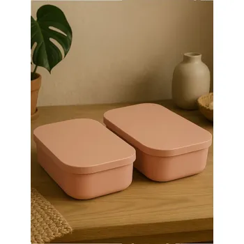 Elektroinstalační krabice Sinsay - 2 krabice s víkem - pastelová růžová - 438GL-03X - 438GL-03X-ONE