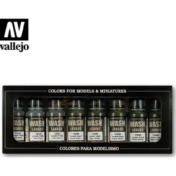 Modelářská barva Vallejo - Game Color Set 73998 Washes 8x17 ml.
