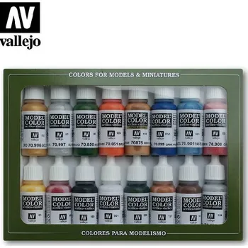 Modelářská barva Vallejo - Model Color Set 70101 Folkstone Basics 16x17 ml.
