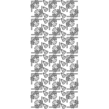 Vánoční dekorace Kontury 10x23 - 3D rohy zvonečky stříbrné