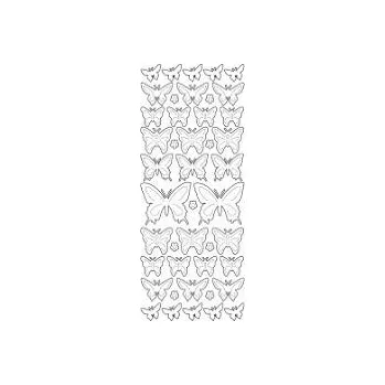 samolepka Kontury 10x23 - motýli, zlaté třpytivé