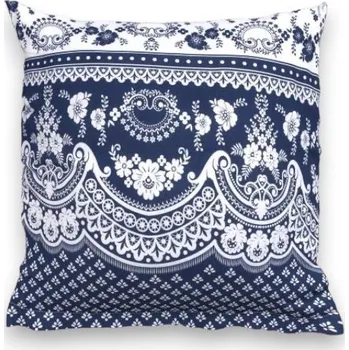 Bytový textil Kvalitex Povlak bavlna na polštář CANZONE modré bordura Abmessungen der Kopfkissenbezüge: 70x90cm