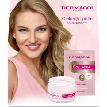 Pleťový krém Dermacol Collagen Dermacol Collagen + plátýnková maska se zpevňujícím účinkem 1 ks + Dermacol Collagen + intenzivní omlazující denní krém 50 ml