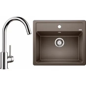 Granitový dřez Blanco Set 07-B 25 Legra 6 Kávová + Mida Chrom