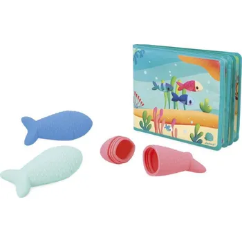 vodní stůl Janod Měkká obrázková knížka do vody Mořský svět