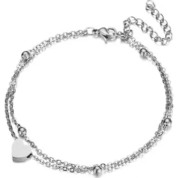 Náramek Meucci Dvojitý nastavitelný náramek SRDCE s kuličkami