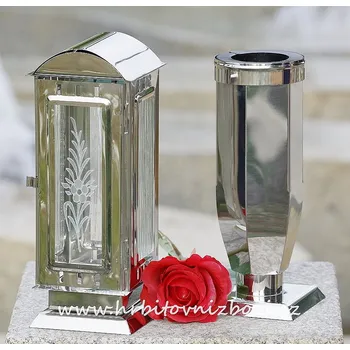 Smuteční dekorace Lampa malá s vázou s kroužkem