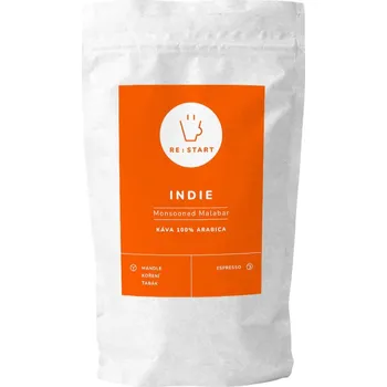 Káva RE:START coffee Zrnková káva INDIE - MALABAR AA ASPINWAL 1 kg, RE:START