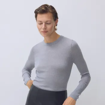 Dámský svetr Reserved - Halenka z merino vlny - světle šedá - 442HG-09M - 442HG-09M-S