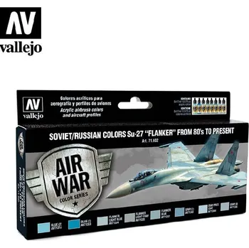 Modelářská barva Vallejo - Model Air Set 71602 Soviet / Russian Su-27 Flanker from 80 8x17 ml.
