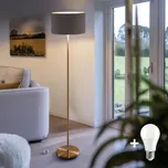 LED Stojací lampa TUNJA 1xE27/20W/230V pr. 38 cm zlatá/hnědá