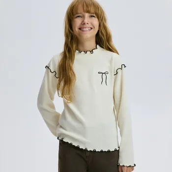 Dětská móda Reserved - Halenka s příměsí viskózy - krémová - 514EG-01X - 514EG-01X-158