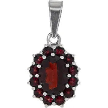Přívěsek Český Granát přívěsek stříbrný 140076 Červená