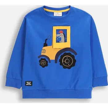 Chlapecká mikina Dětská bavlněná mikina Coccodrillo modrá barva, s potiskem, CITY BUILDER BOY KIDS ZC5143104CBK 57X, vel. 110