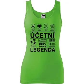 Dámské tričko DOBRÝ TRIKO Dámské tílko s potiskem Účetní legenda Velikost: M, Barva: Apple green
