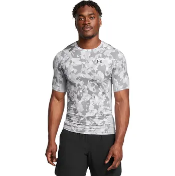 Pánské tričko Under Armour UA HG Armour Prtd SS-GRY 3XL S Šedá