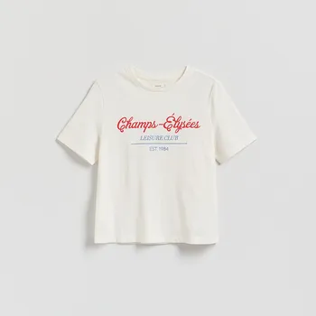 Dámské oblečení Reserved - Tričko s potiskem - bílá - 508GA-00X - 508GA-00X-L