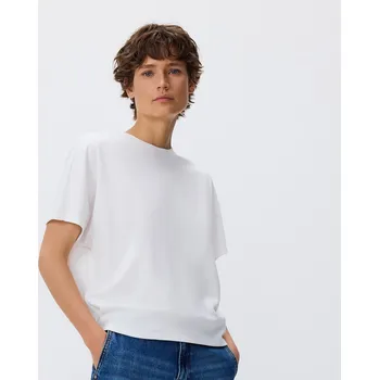 Dámské tričko Reserved - Oversize tričko s modalem - bílá - 6889V-00X - 6889V-00X-XL