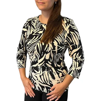 Dámská halenka Halenka Ina béžová s černým vzorem Velikost Ina: 44