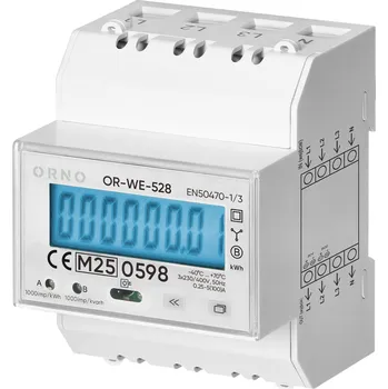 Elektroměr 3F na DIN lištu třífázový ORNO OR-WE-528 digitální, MID