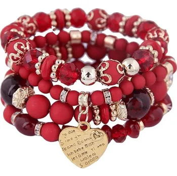 Náramek Wrap Q1 Dámský korálkový wrapový náramek - sada 4ks - KW7830-3