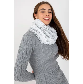 Dámský komín z umělé kožešinky model 0176 bílý+černý