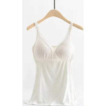 Těhotenská podprsenka Kojící / těhotenské tílko jednobarevné Barva: Bílá, Velikost: L