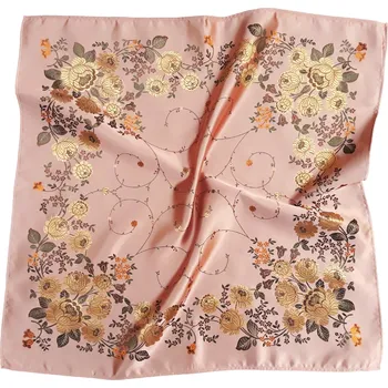 HEDVA ČESKÝ BROKÁT Šátek Ondrit VSh 76x76 ZVONKY se šlahouny lososová