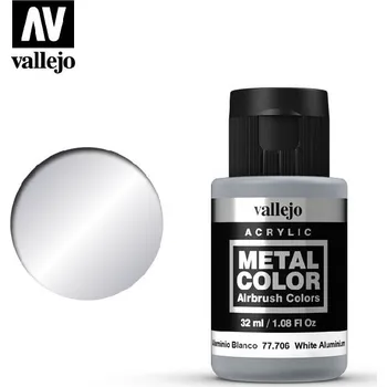 Modelářská barva Vallejo - Metal Color 77706 White Aluminium 32ml.