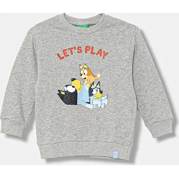 Chlapecká mikina Dětská bavlněná mikina United Colors of Benetton 3J70G10KF.P.seasonal šedá 09X, vel. 110