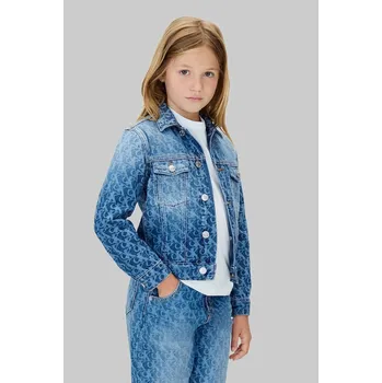 Chlapecká bunda Dětská riflová bunda Calvin Klein Jeans modrá barva, IU0IU00727 IU0IU00727.9BYA 55X, vel. 164